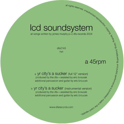 the album cover for LCD Soundsystem - Yr City's a Sucker