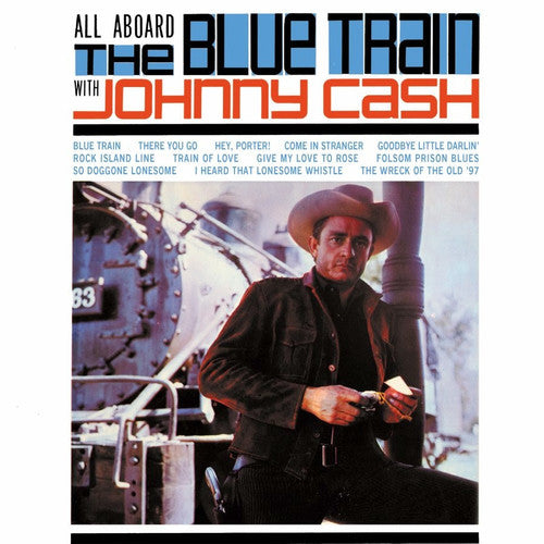 the album cover for Johnny Cash - All Aboard The Blue Train With Johnny Cash [LP]