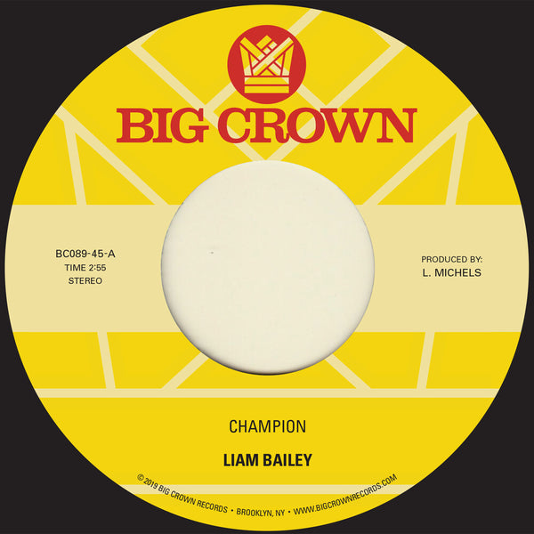 the album cover for Liam Bailey - Champion / Please Love Me Again [Vinyl Single]