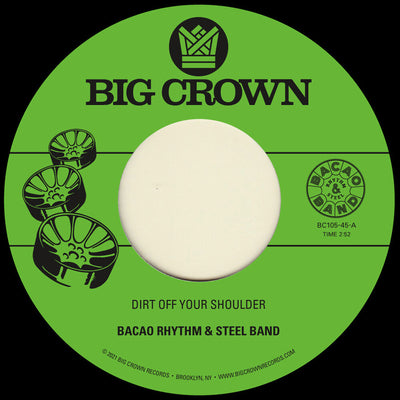 the album cover for Bacao Rhythm & Steel Band - Dirt Off Your Shoulder / I Need Somebody To Love