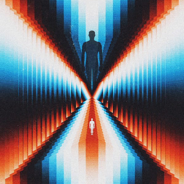 the album cover for Trash Boat - Don't You Feel Amazing? (White Blue & Red Swirl)