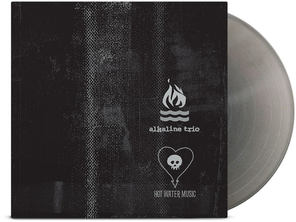 the album cover for Alkaline Trio / Hot Water Music - Split: Anniversary Edition [Limited Edition Silver Vinyl]