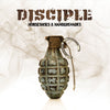 the album cover for Disicple - Horseshoes & Handgranades - Shrapnel Brown (Brwn)