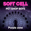 the album cover for Soft Cell & Pet Shop Boys - Purple Zone