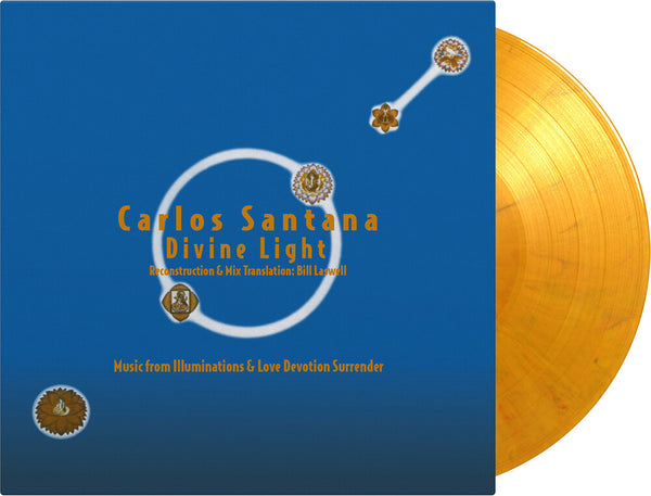 the album cover for Carlos Santana - Divine Light: Reconstruction & Mix By Bill Laswell