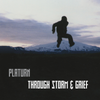 the album cover for DJ Platurn - Through Storm & Grief - Icy Marble Eco-Mix [Colored Vinyl]