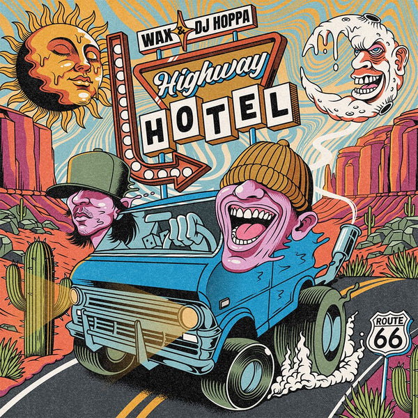 the album cover for Wax & DJ Hoppa - Highway Hotel [Pink and Green]