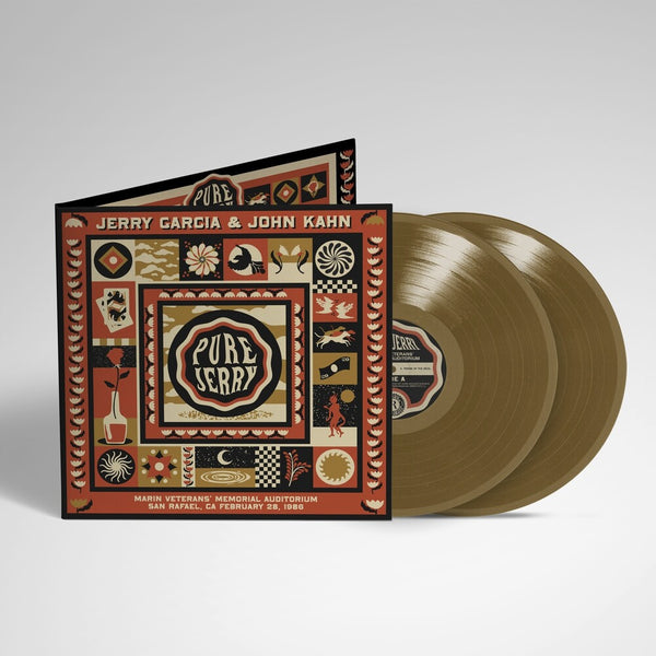 the album cover for Jerry Garcia & John Kahn - Pure Jerry: Marin Veterans Memorial Auditorium, San Rafael, CA - February 28, 1986 [RSD Black Friday 2023]