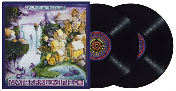 the album cover for Ozric Tentacles - Waterfall Cities (Ed Wynne Remaster)