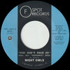 the album cover for Night Owls - You Don't Know Me B/W If You Let Me