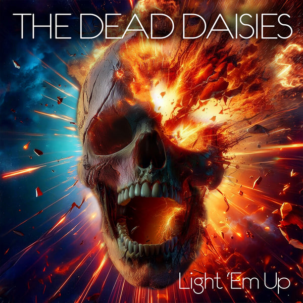 the album cover for Dead Daisies - Light 'em Up - Marbled Orange/Red [Colored Vinyl] (Gate)