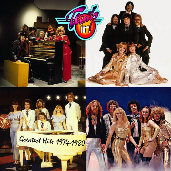 the album cover for Teach In - Greatest Hits 1974-1980 - Marbled Gold [Colored Vinyl]