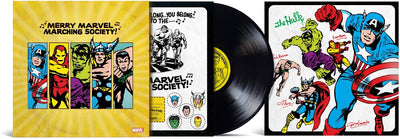 the album cover for Unknown Artist - Merry Marvel Marching Society [RSD Black Friday 2024]