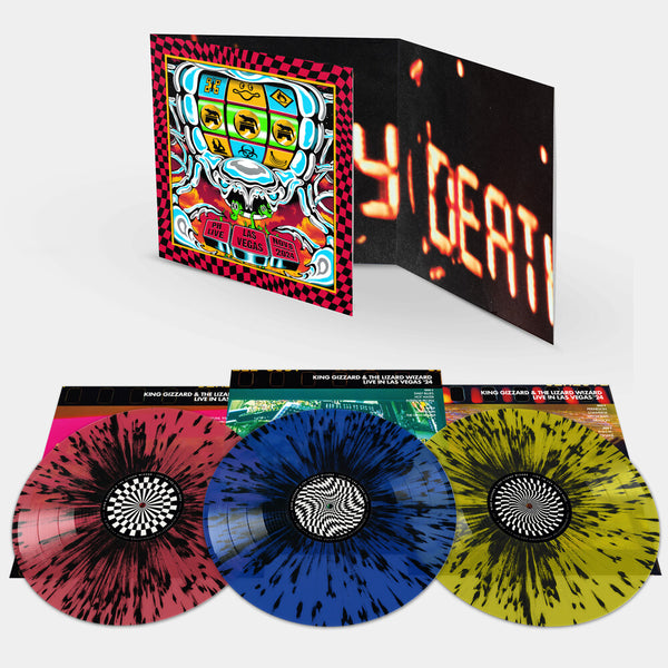 the album cover for King Gizzard And The Lizard Wizard - King Gizzard - Live In Las Vegas '24 (Blue) [Colored Vinyl]