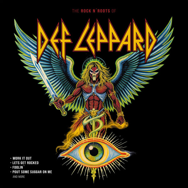 the album cover for Def Leppard - Rock N' Roots Of [Yellow]