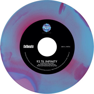 the album cover for Benny Reid - 93 'Til Infinity b/w Day One -[hot pink, baby blue, and violet tri-color swirl vinyl]