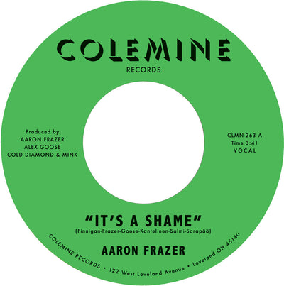 the album cover for Aaron Frazer - It's A Shame B/W The Fool