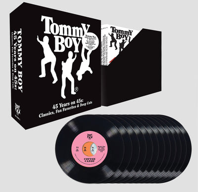 the album cover for Various Artists - Tommy Boy - 45 Years on 45s: Classics, Fan Favorites & Deep Cuts