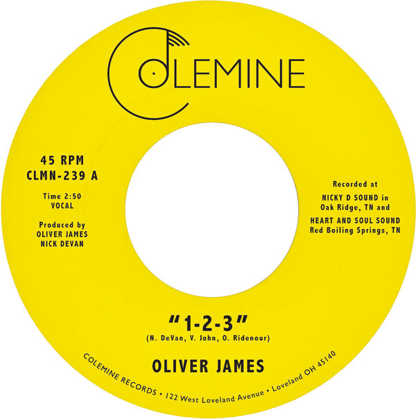 the album cover for Oliver James - 1-2-3 / Nothing Is Forever (Nvbl)