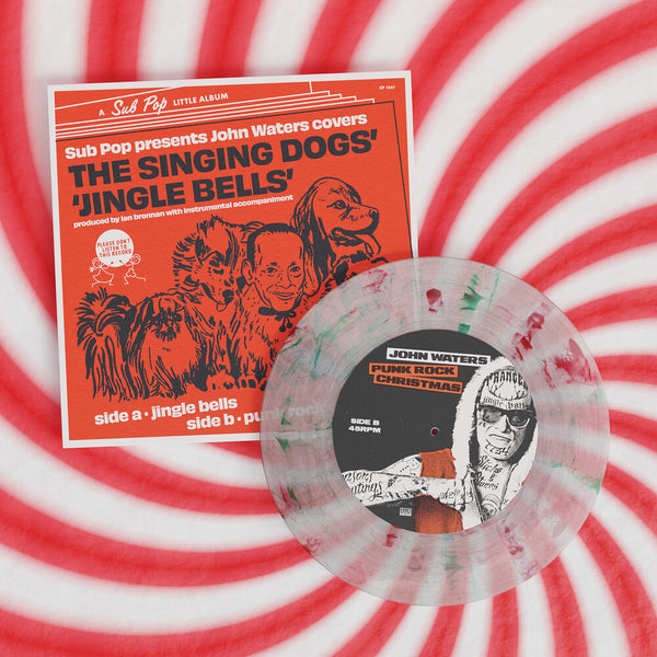 the album cover for John Waters - It's a Punk Rock Christmas (color 7inch)