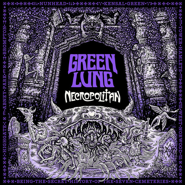 the album cover for Green Lung - Necropolitan (gatefold/midnight Sparkle / Starlight Vinyl) (i)