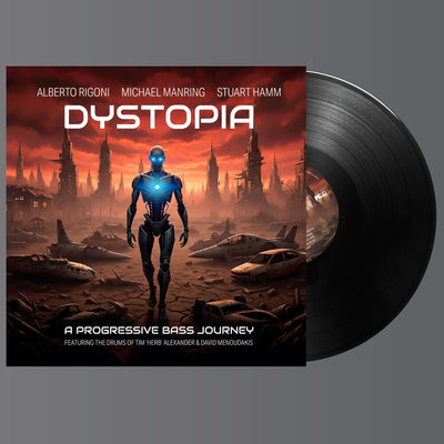the album cover for Alberto Rigoni/ Manring,Michael / Hamm,Stuart - Dystopia