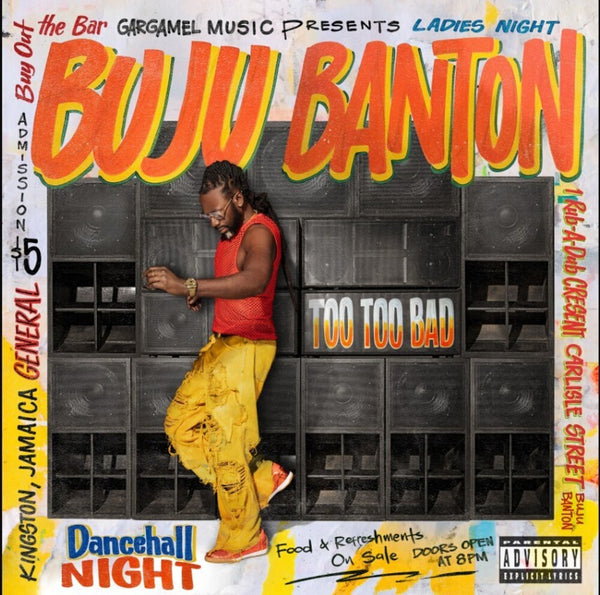 the album cover for Buju Banton - Too Too Bad [Colored Vinyl] (Phot)