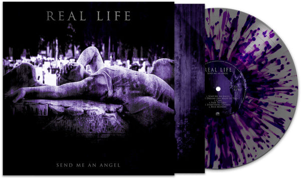 the album cover for Real Life - Send Me An Angel [Purple/Silver Splatter]