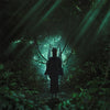 the album cover for Glasswaves - while(True) [Green and Black Galaxy]