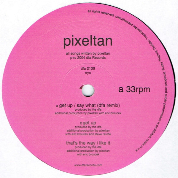the album cover for Pixeltan - Get Up / Say What
