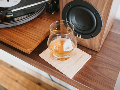 Turntable Coasters - Pale Blue Dot Records