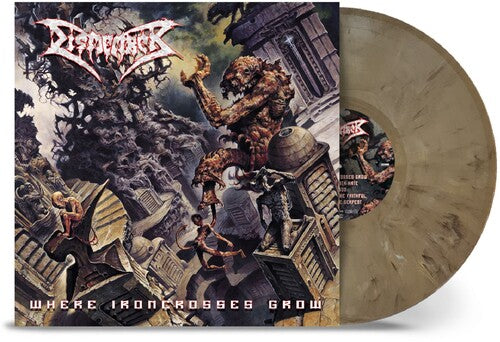 Dismember - Where Ironcrosses Grow - Sand Marble (Indie Exclusive Vinyl) - Pale Blue Dot Records