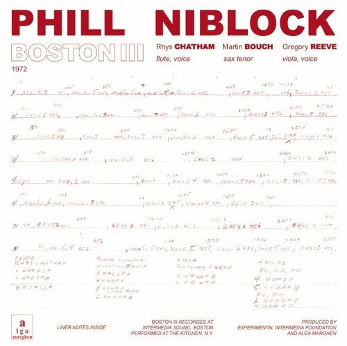 Phill Niblock - Boston/Tenor/Index (Vinyl LP) - Pale Blue Dot Records